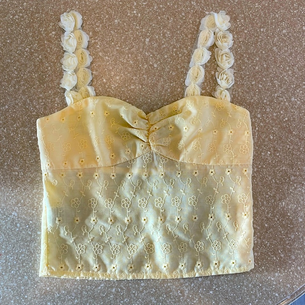 NWT Princess Polly Franca Yellow Top NWOT